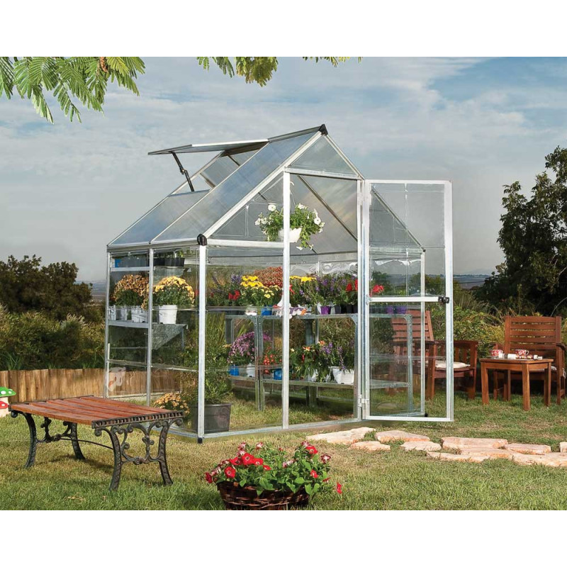 Serre en polycarbonate Hybrid argentée 2,2 m² CANOPIA