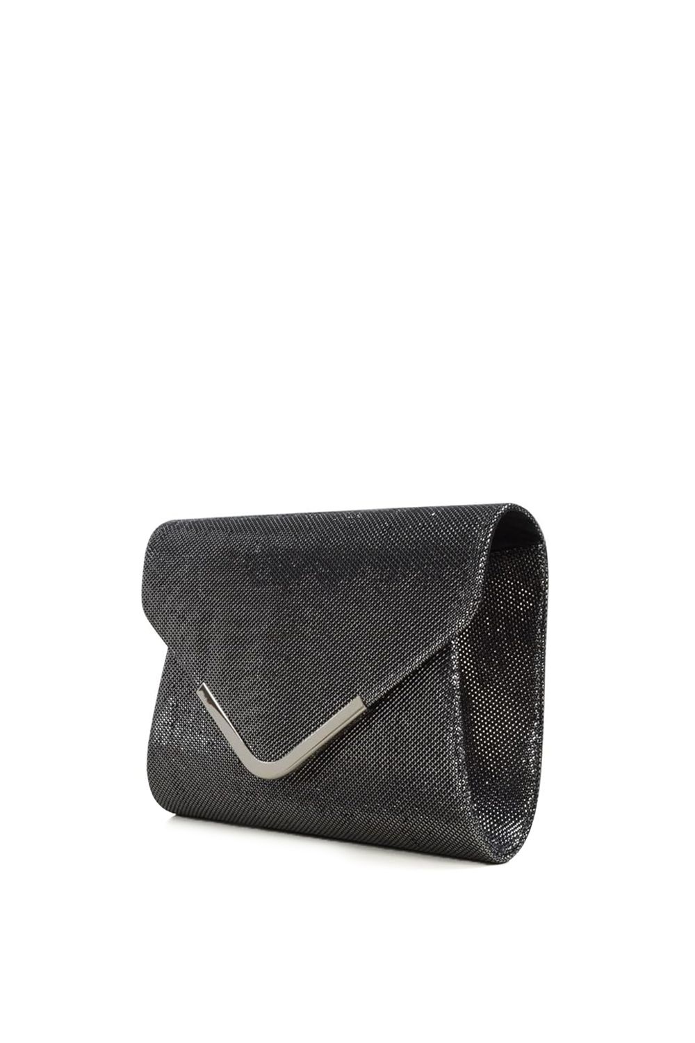 XY London Cara' Chrome Trim Clutch Envelope Bag With Chain Strap