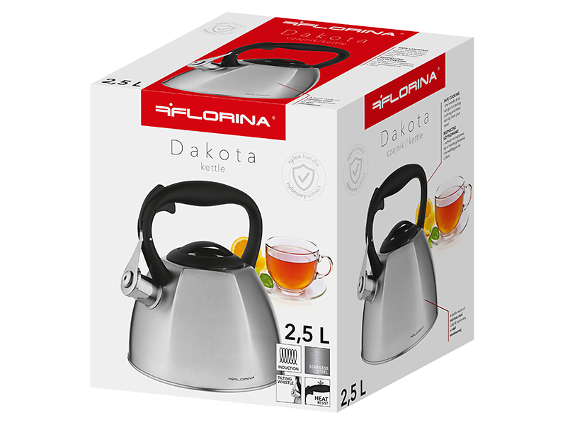 Czajnik stalowy Dakota 2,5 l srebrny