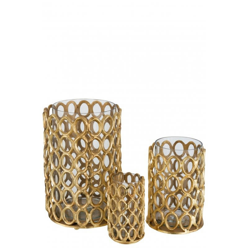 - Photophore cylindrique en aluminium 20x20x29 cm