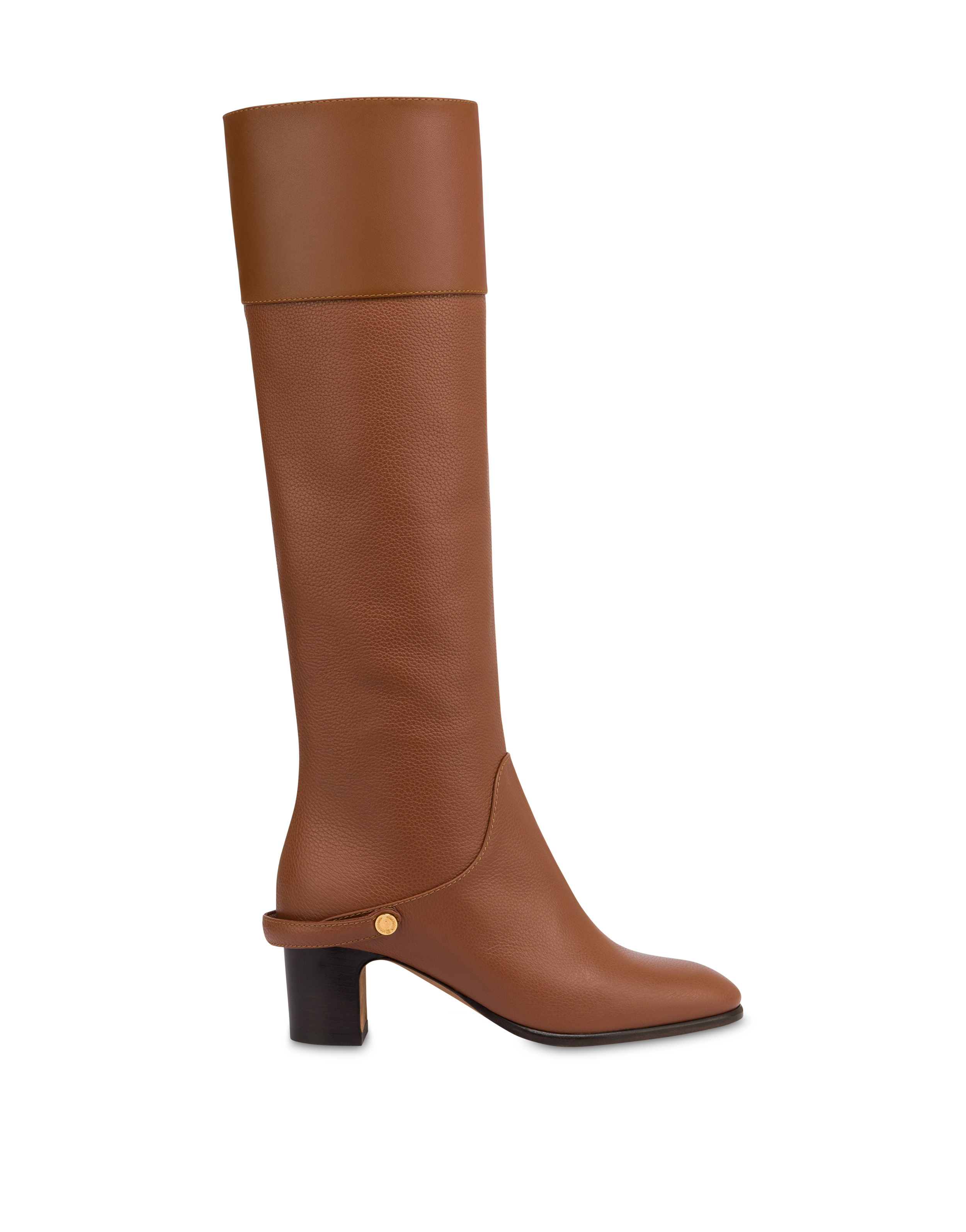Stivale Jockey In Vitello Bottalato Cuoio/cuoio