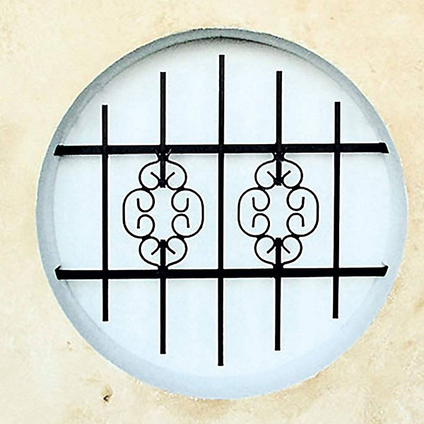 Grille de Defense Byzance diametre 60 cm pour Fenetre ronde (côte tableau)