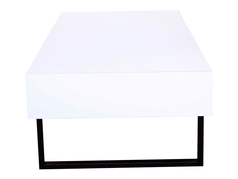 Ława prostokątna Orleans 120x60/42 biało-czarna