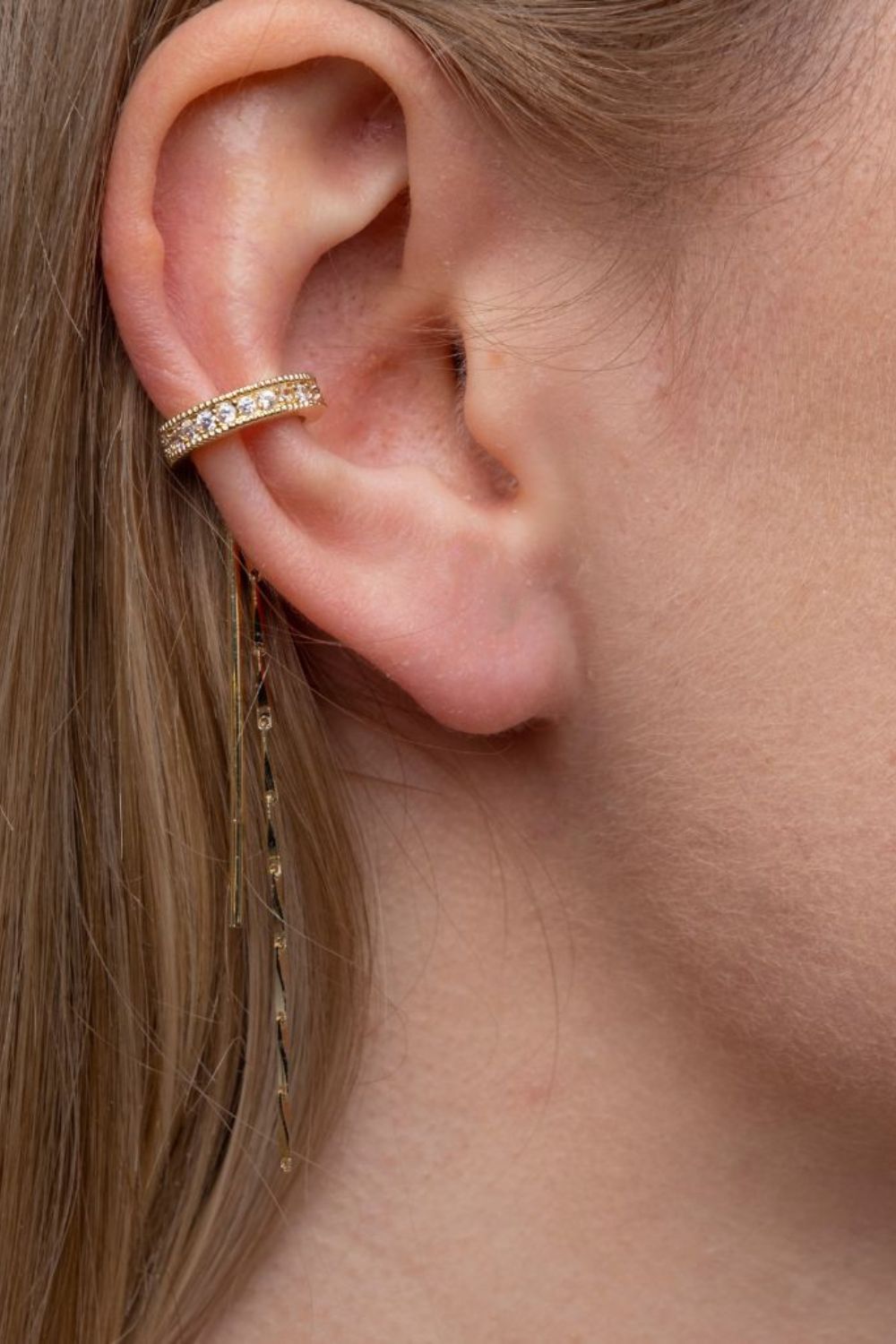 The Colourful Aura Long C Shape Non Piercing Cartilage Climber Ear Cuffs