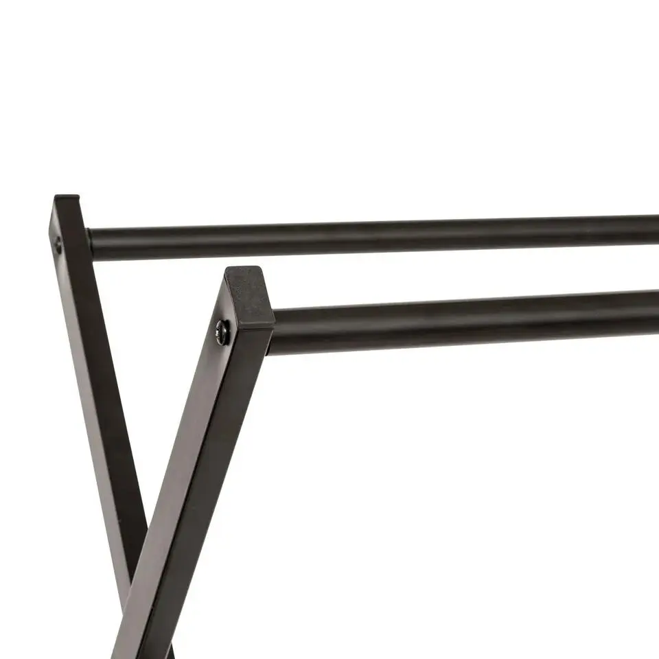 5Five Kledingrek met dubbele stang - rvs - zwart - 98x42x145 cm