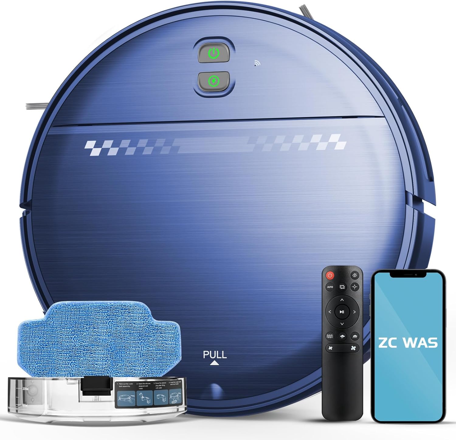Robot Vacuum and Mop Combo, 2-in-1 Robot Vacuum Cleaner, 2.87'' Slim Design, Wi-Fi/App/Voice Control, 3D Obstacle Avoidance & Self-Charging Robotic Vacuum for Hard Floors, Carpets, Pet Hair