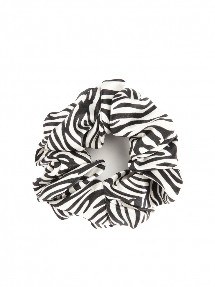 Satin zebra scrunchie