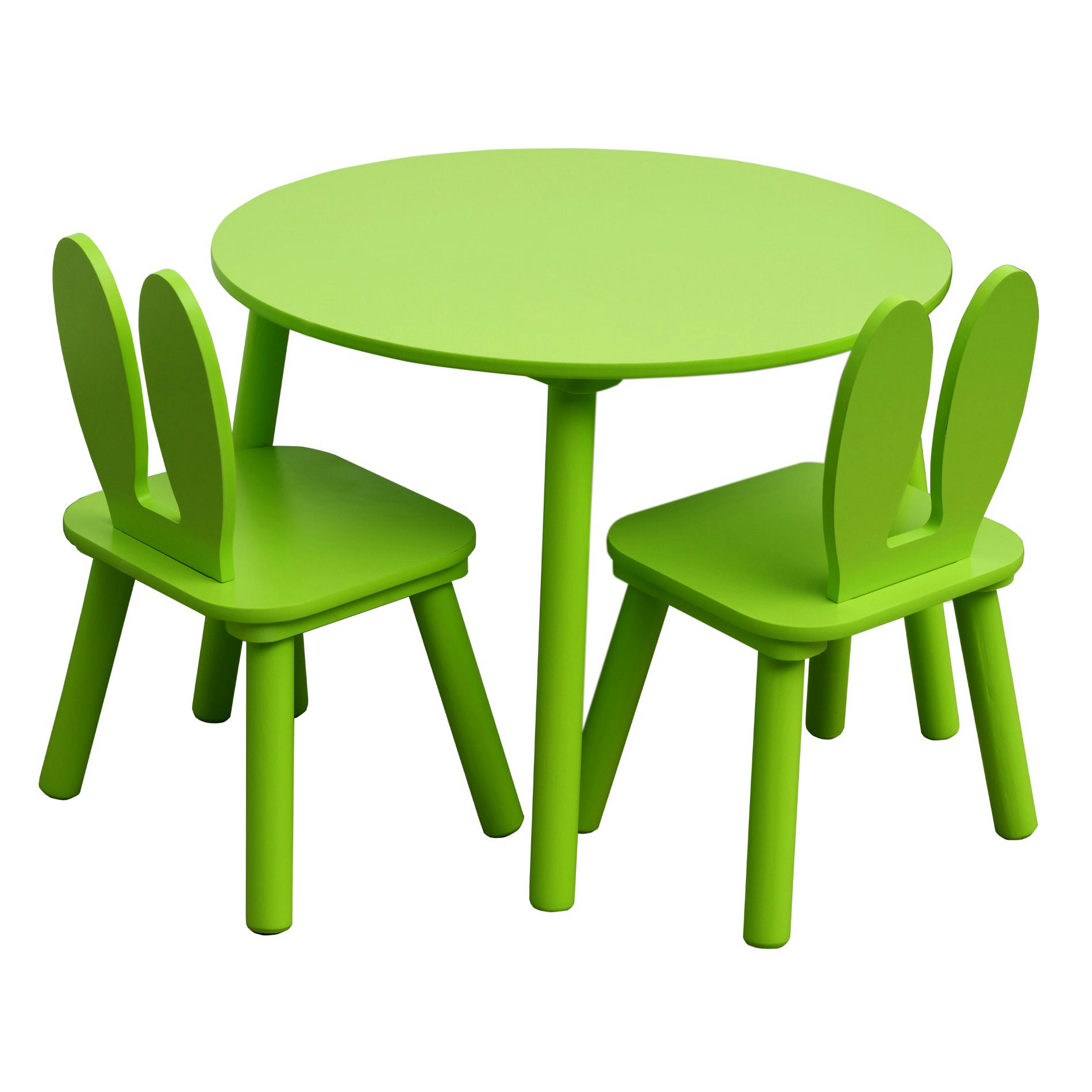 GIOIA - Ensemble de table basse et 2 chaises pour enfants en MDF vertes
