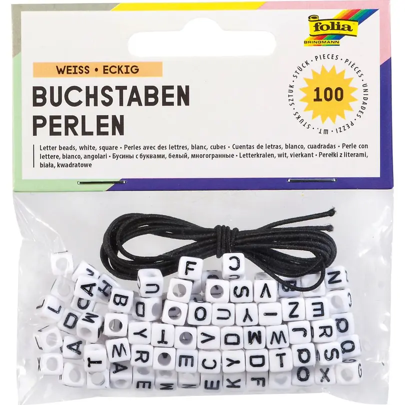 Bastelset 100er-Set Buchstaben-Perlen