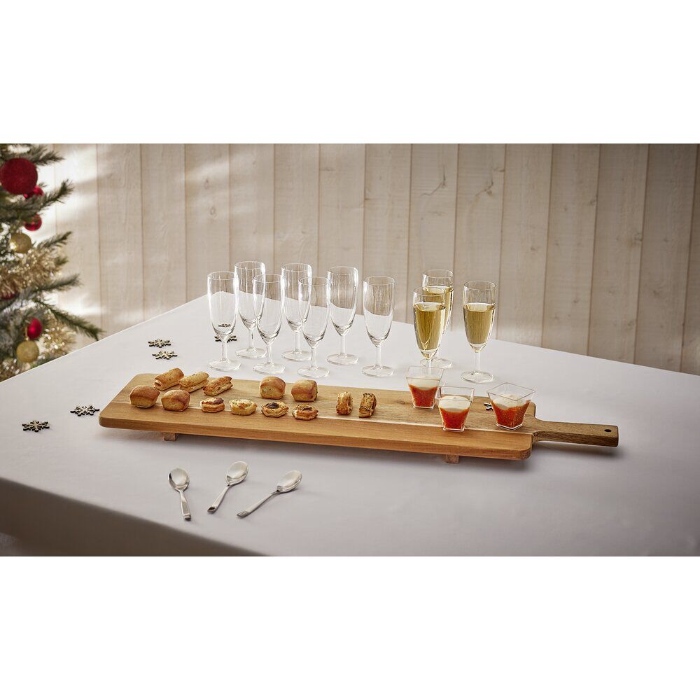 Planche de service XL en bois d'acacia avec pied 20x75cm