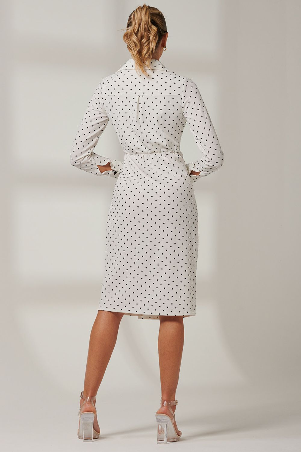 Jolie Moi Wrap Front Buckle Detail Shirt Dress