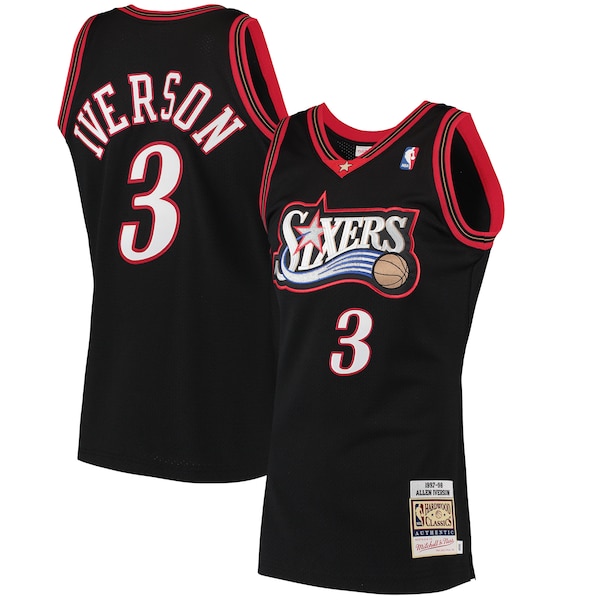 Allen Iverson Philadelphia 76ers  1997/98 Hardwood Classics Authentic Jersey - Black
