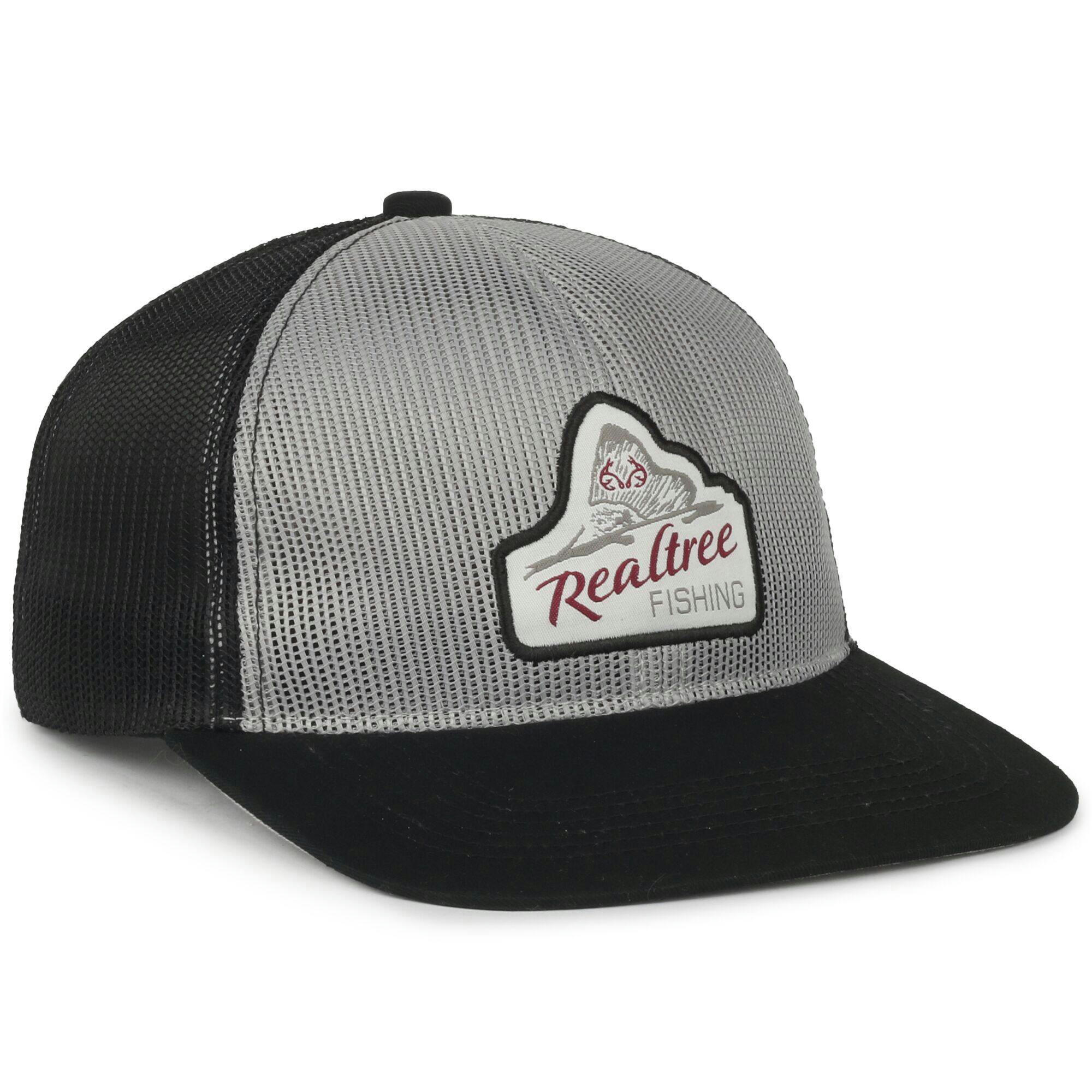 Realtree Flat Visor Urban Squared Flat Cap, Light Grey/Black