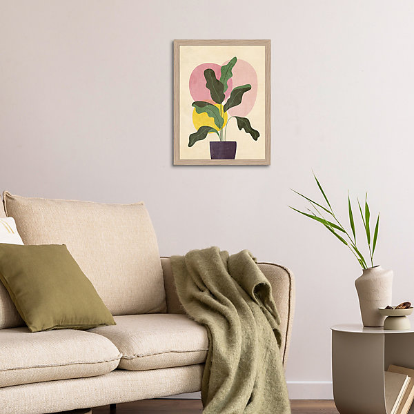 Affiche feuille de bananier sur fond beige l.30 x H.40 cm Dada Art