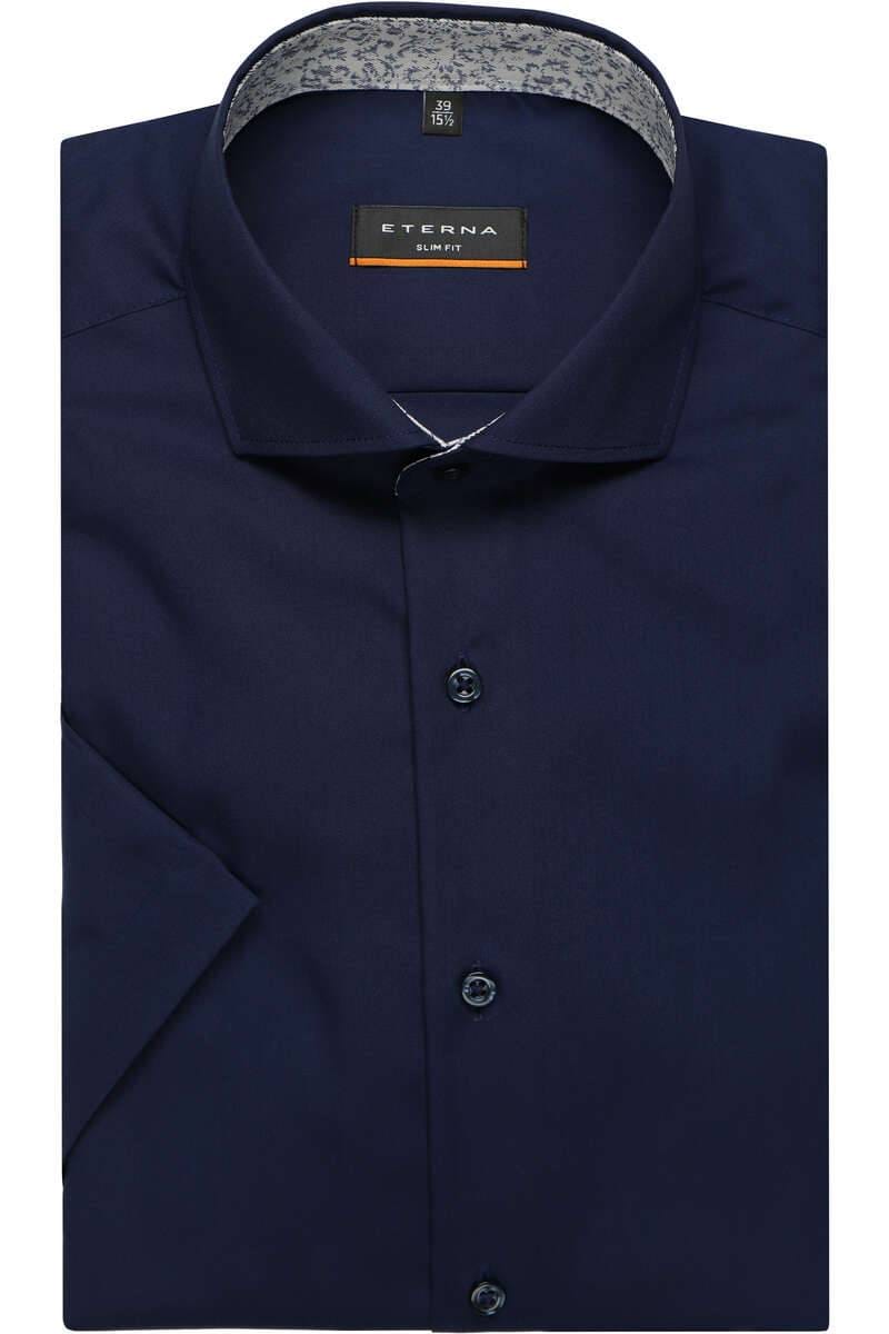 ETERNA Slim Fit Hemd blau, Einfarbig
