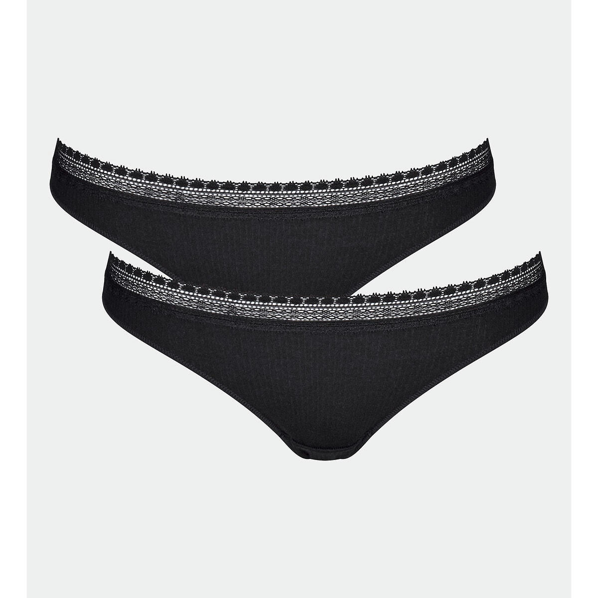 Lot de 2 slips  brésiliens en modal Go Ribbed