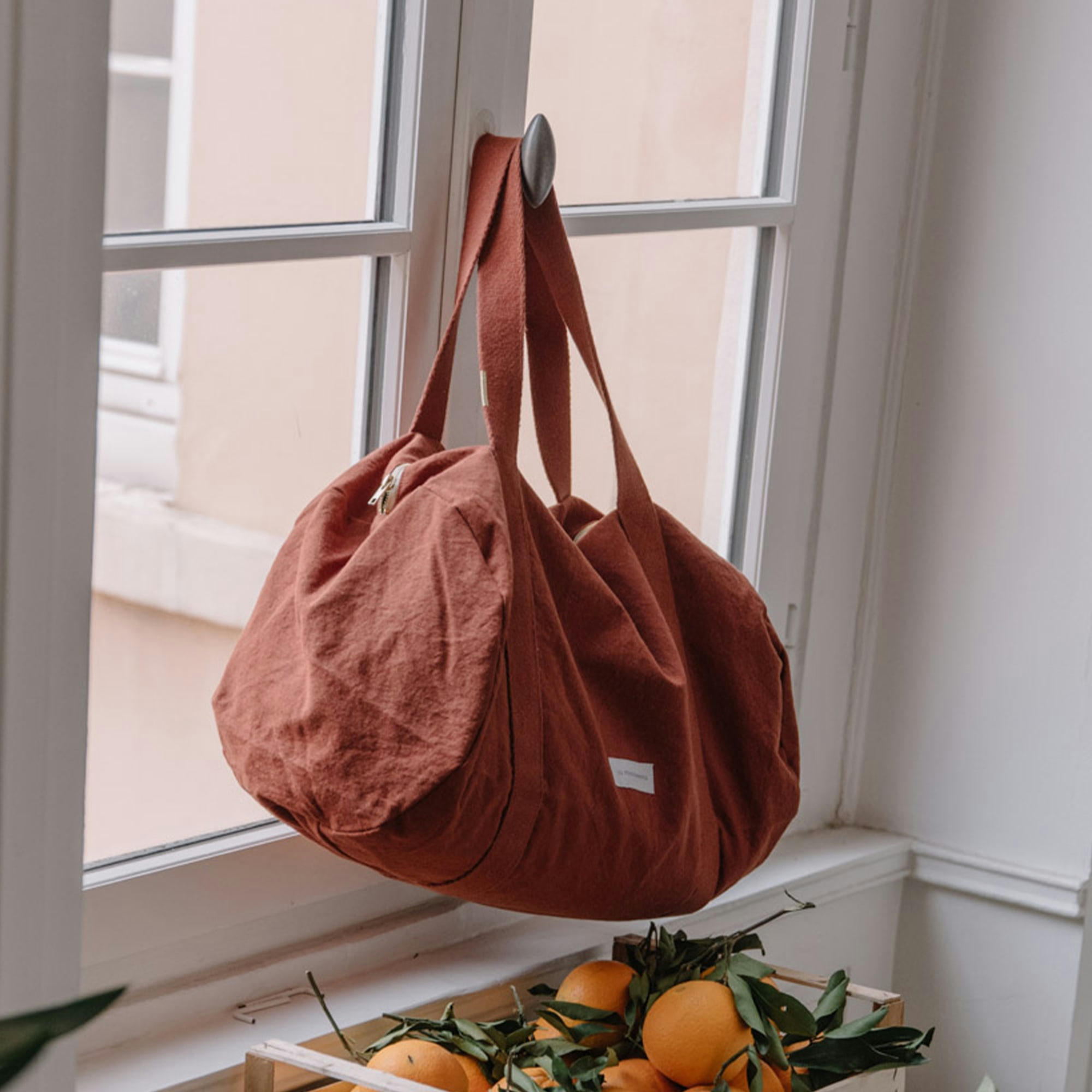 - Sac bowling en toile de coton bio rouille