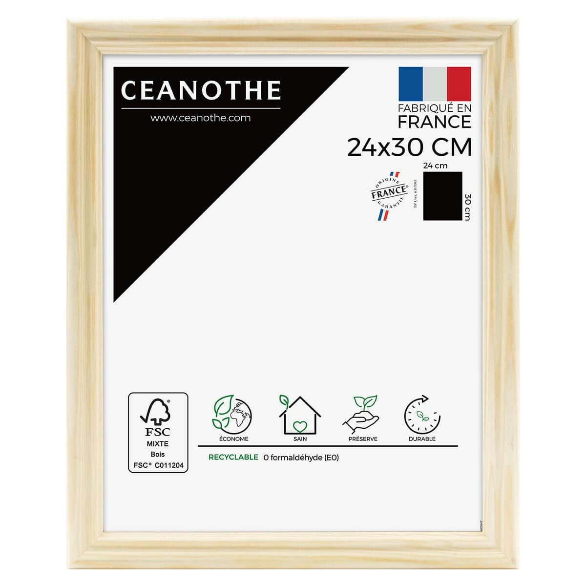 CIRCEE AUTHENTIC - Cadre photo naturel 24x30 cm bois massif fsc