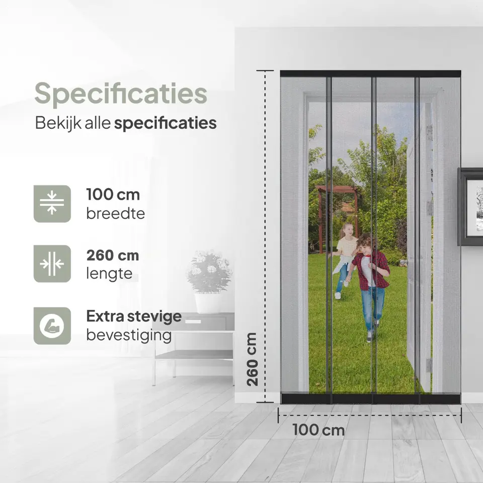 O'DADDY Lamellenhor - 100x260 cm - Deurgordijn zwart