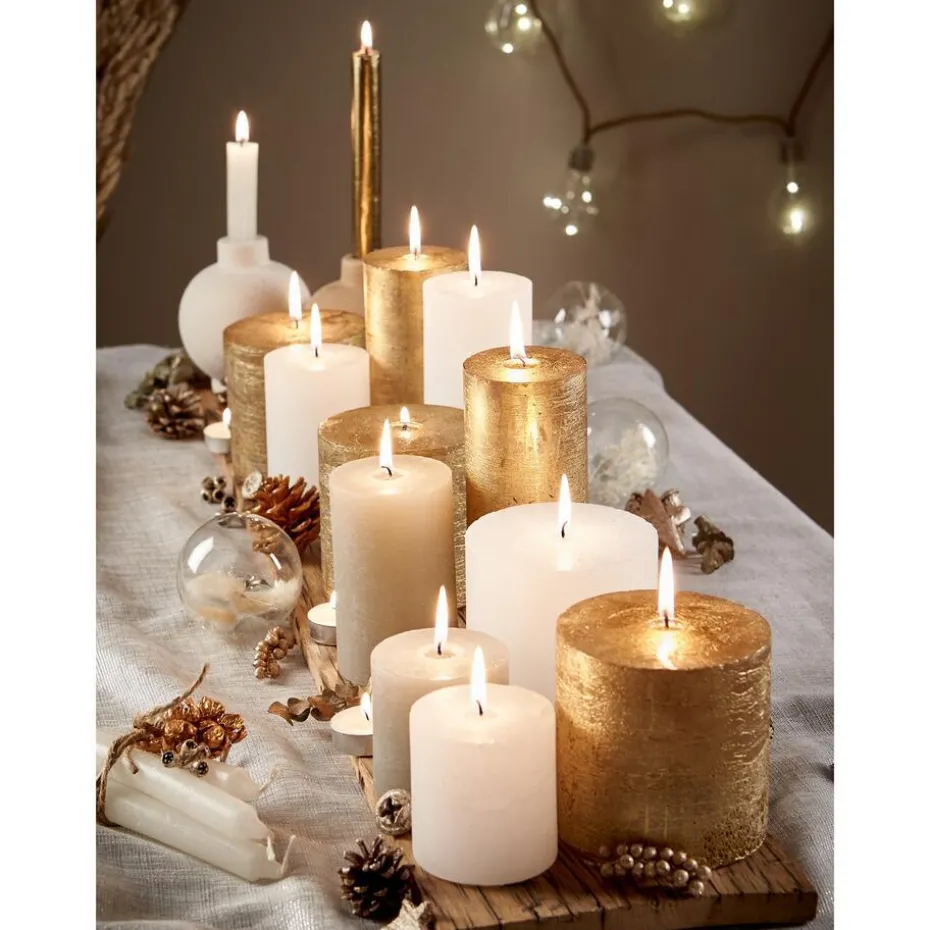 Kwantum Kaarsen & Theelichten | Kaarsen & Theelichten | Kaars Rustiek Wit 7×17 Cm 007X017CM