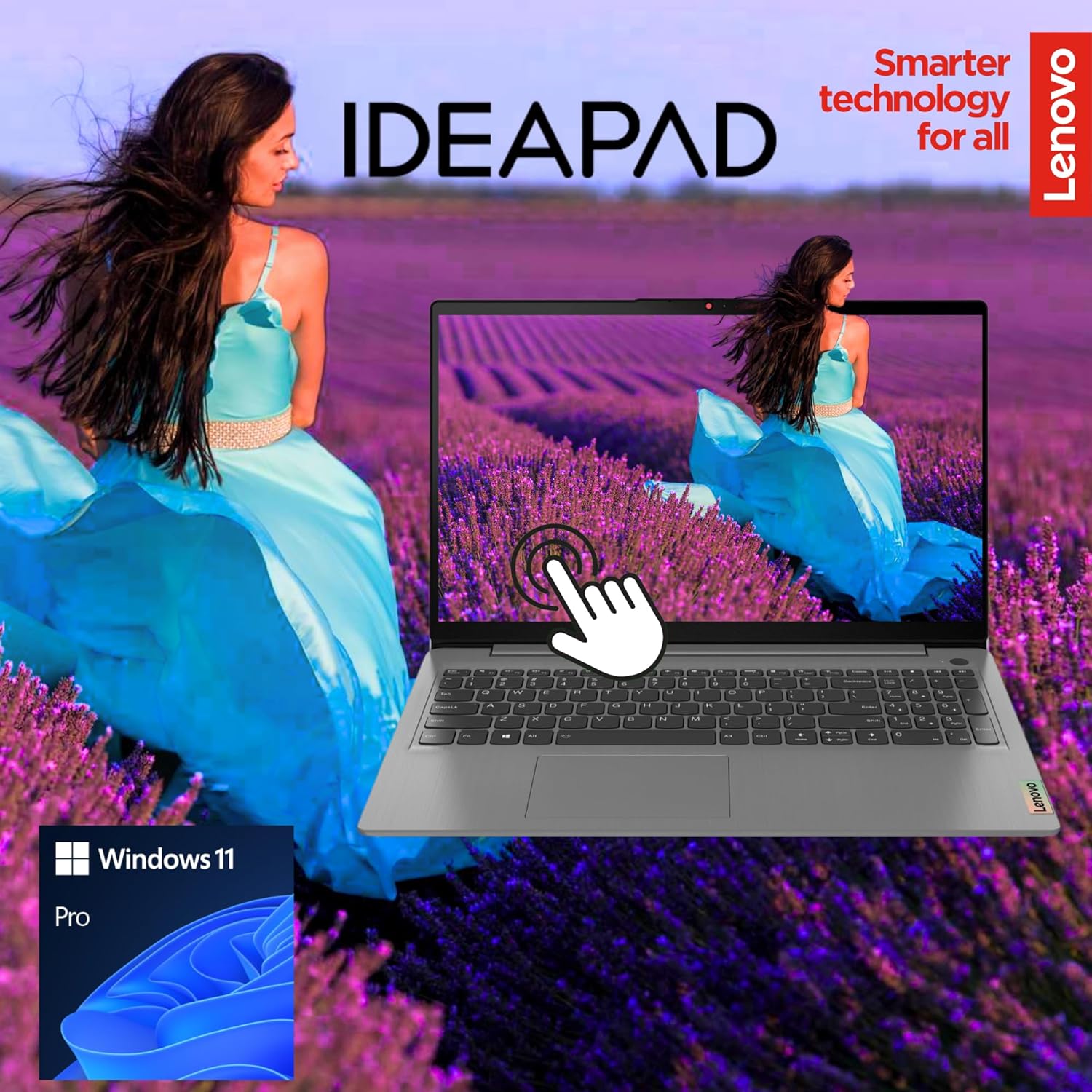 Lenovo Essential Touchscreen Laptop | Ideapad 3i | 24GB RAM | 15.6 FHD Touch Screen Display | 256GB SSD Storage | Intel Core i3 Processor | Windows 11 Pro | Business and Home Lover Laptop W/o Earbuds