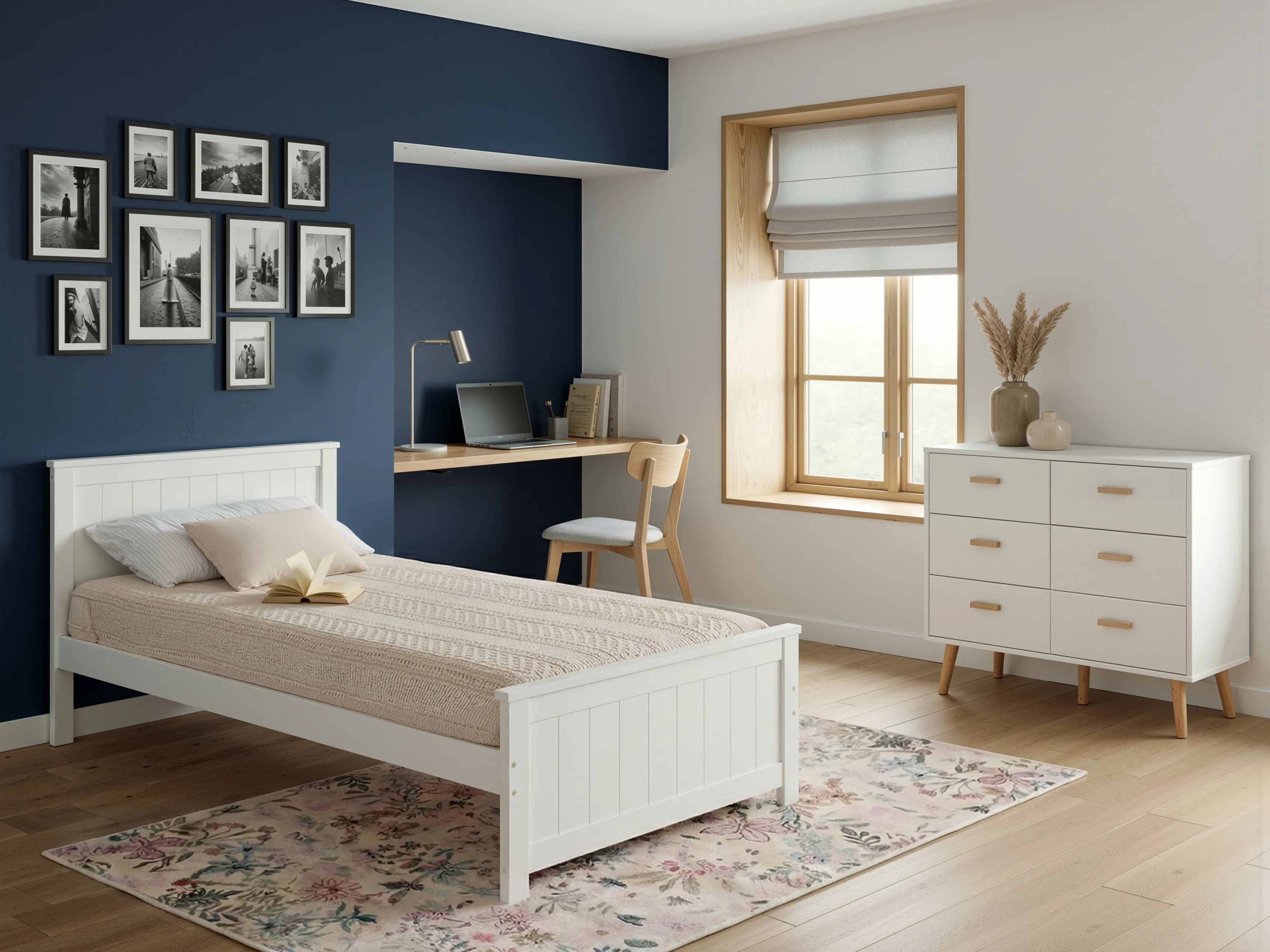 Bed Pine Wood SABRAN 90 x 200 cm (EU Single) White