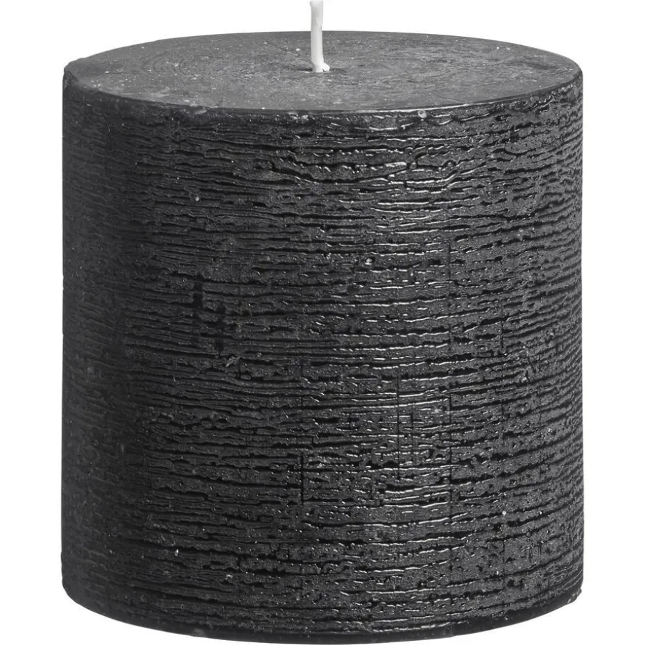 Kwantum Kaarsen & Theelichten | Kaarsen & Theelichten | Kaars Rustiek Zwart 10×10 Cm 010X010CM