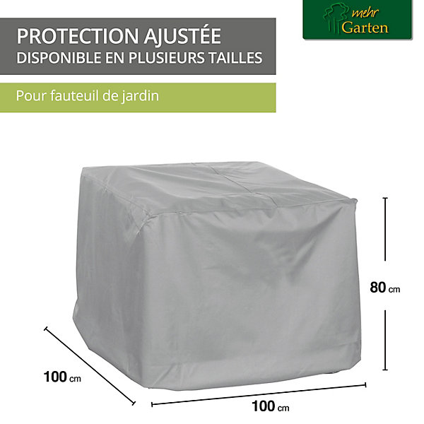 Mehr Garten - Housse de chaise longue Premium PROTECT, dimensions : 100(L) x 100(P) x 80(H) cm I Housse de protection pour meubles