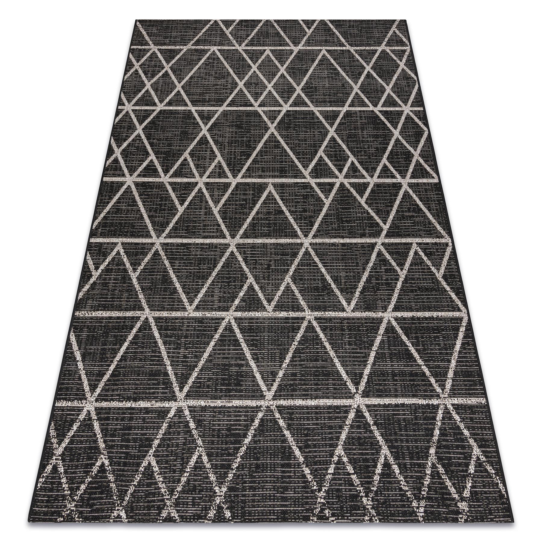 DYWAN SZNURKOWY SIZAL FLOORLUX 20508 black / silver TRÓJKĄTY 60x110 cm