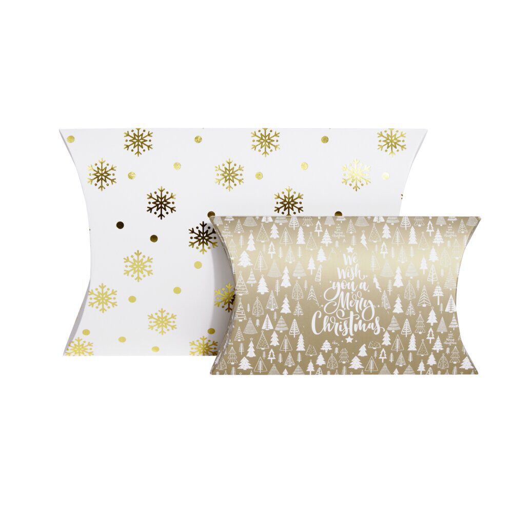 BoÎte cadeau berlingot No&euml;l motif flocon x2