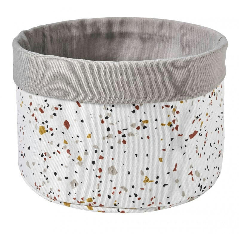TERRAZZO - Lot de 2 paniers de rangement polycoton blanc