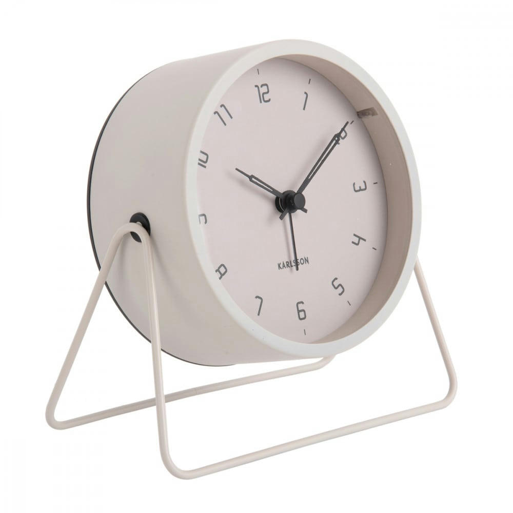 - Réveil métal gris diam 13cm