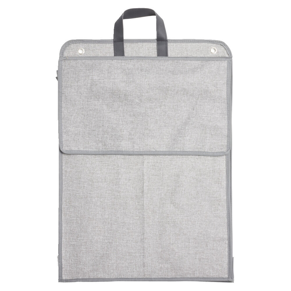 Panier à linge mural pliant tissé gris 40,5x15xH57cm