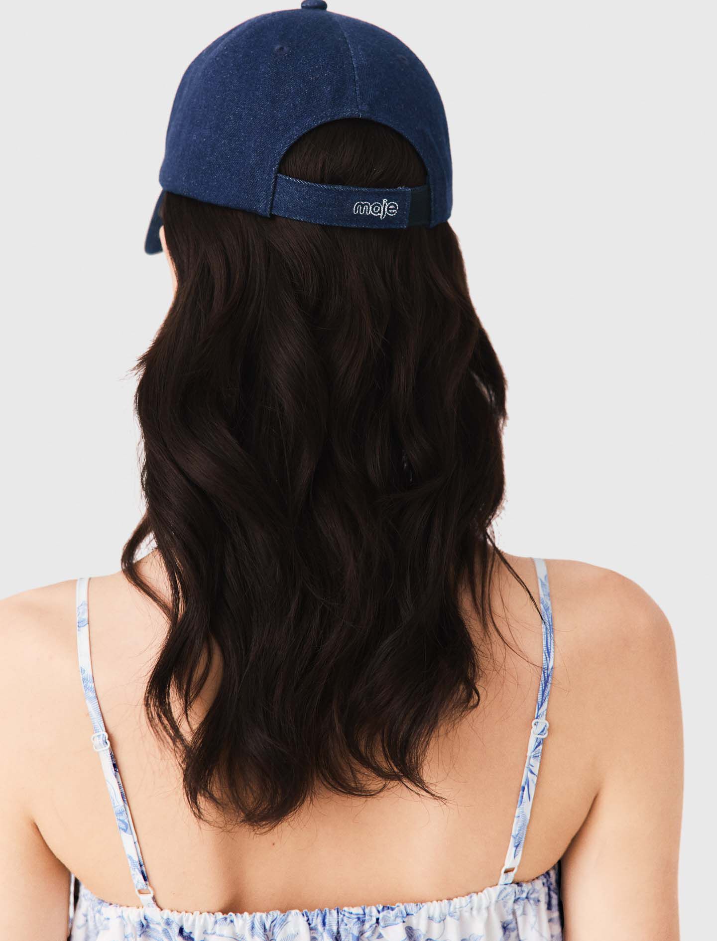 Casquette à logo en denim brut