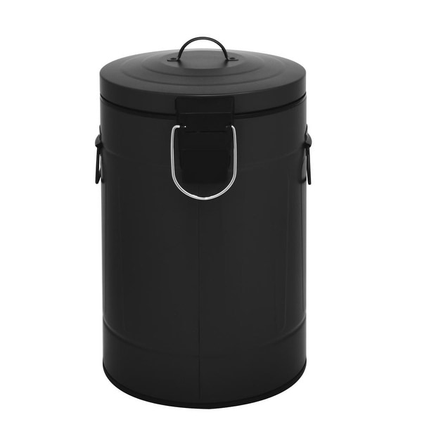 Innovaze 3.2 Gal./12-Liter and 0.8 Gal./3 Liter Old Time Style Round White Metal Step-on Trash Can Set