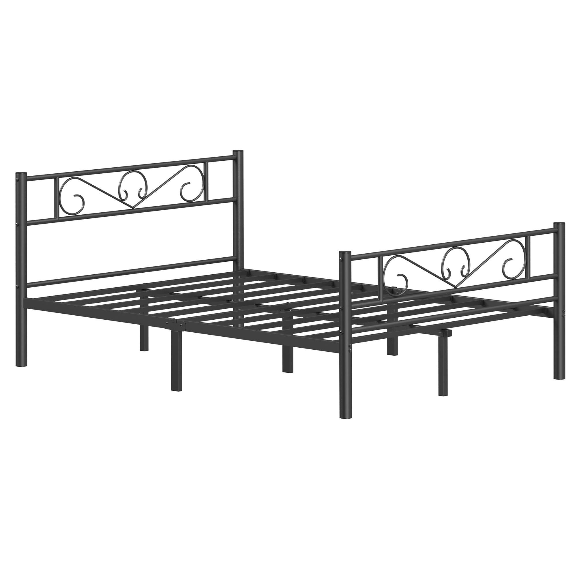 - Lit double 140 x 190 cm en Métal Noir