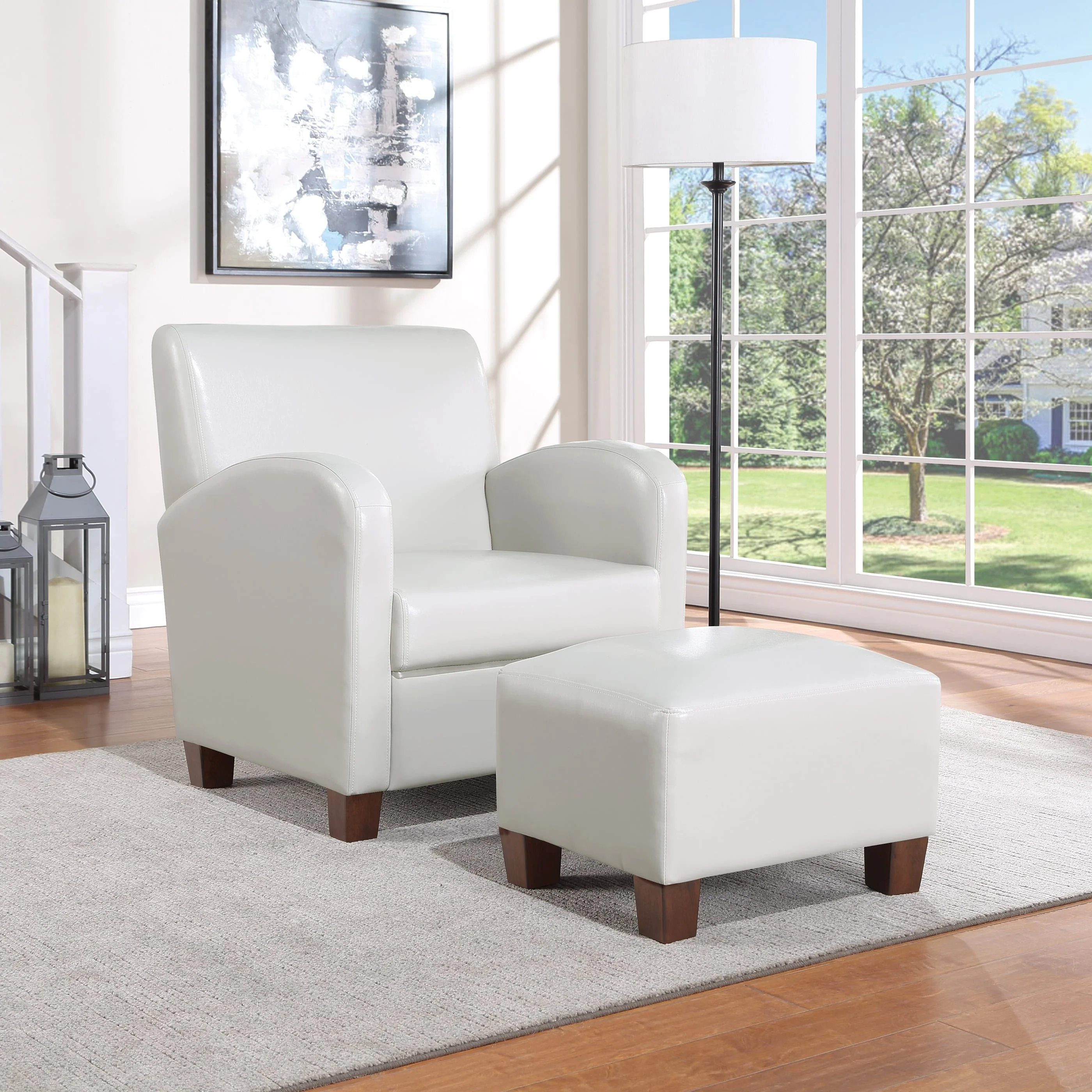 Aiden Chair & Ottoman with Espresso Legs
