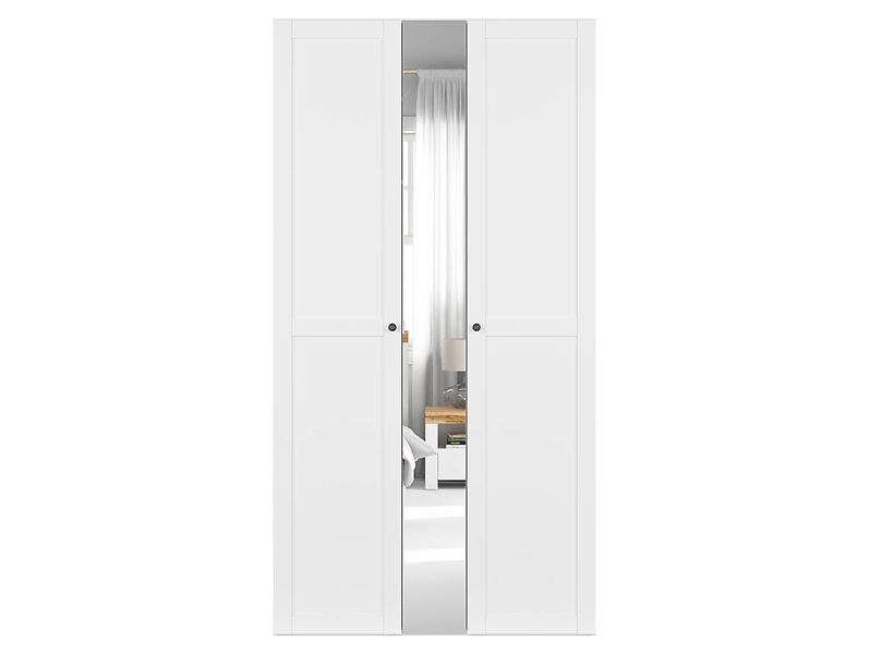 Szafa modułowa Flex 125 cm z drzwiami i lustrem biała