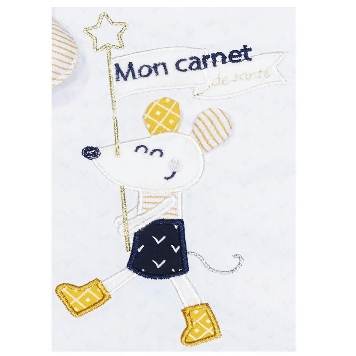 HELLO - Protege Carnet De Sante en coton blanc