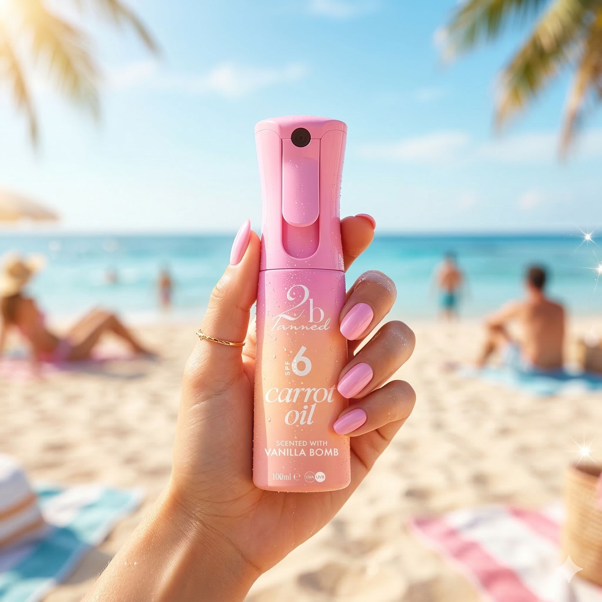 2bTanned SPF6 Carrot Tanning Oil Flairosol - Vanilla Bomb