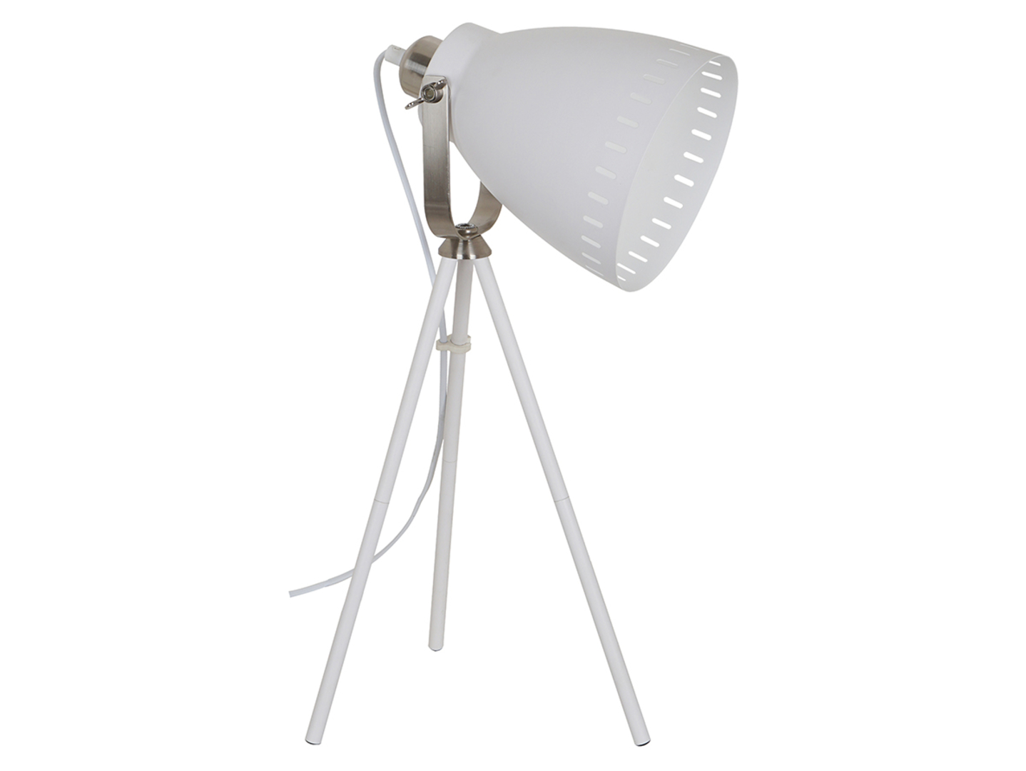 Lampa stołowa Franklin stalowa srebrna