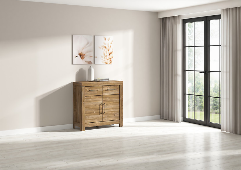 Komoda Gent 101 cm z 2 drzwiami i 2 szufladami dąb stirling