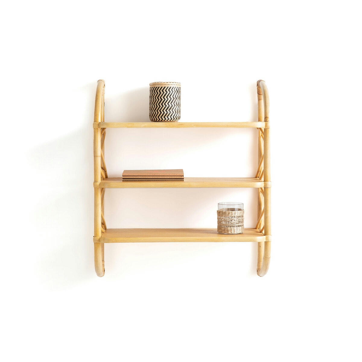Etagère murale triple en rotin L60 cm, Malu