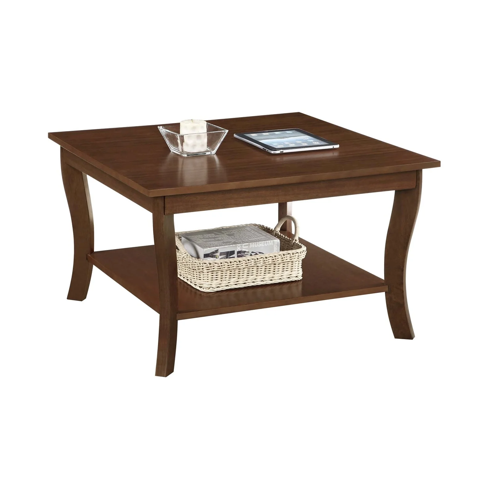 Convenience Concepts American Heritage Square Coffee Table with Shelf