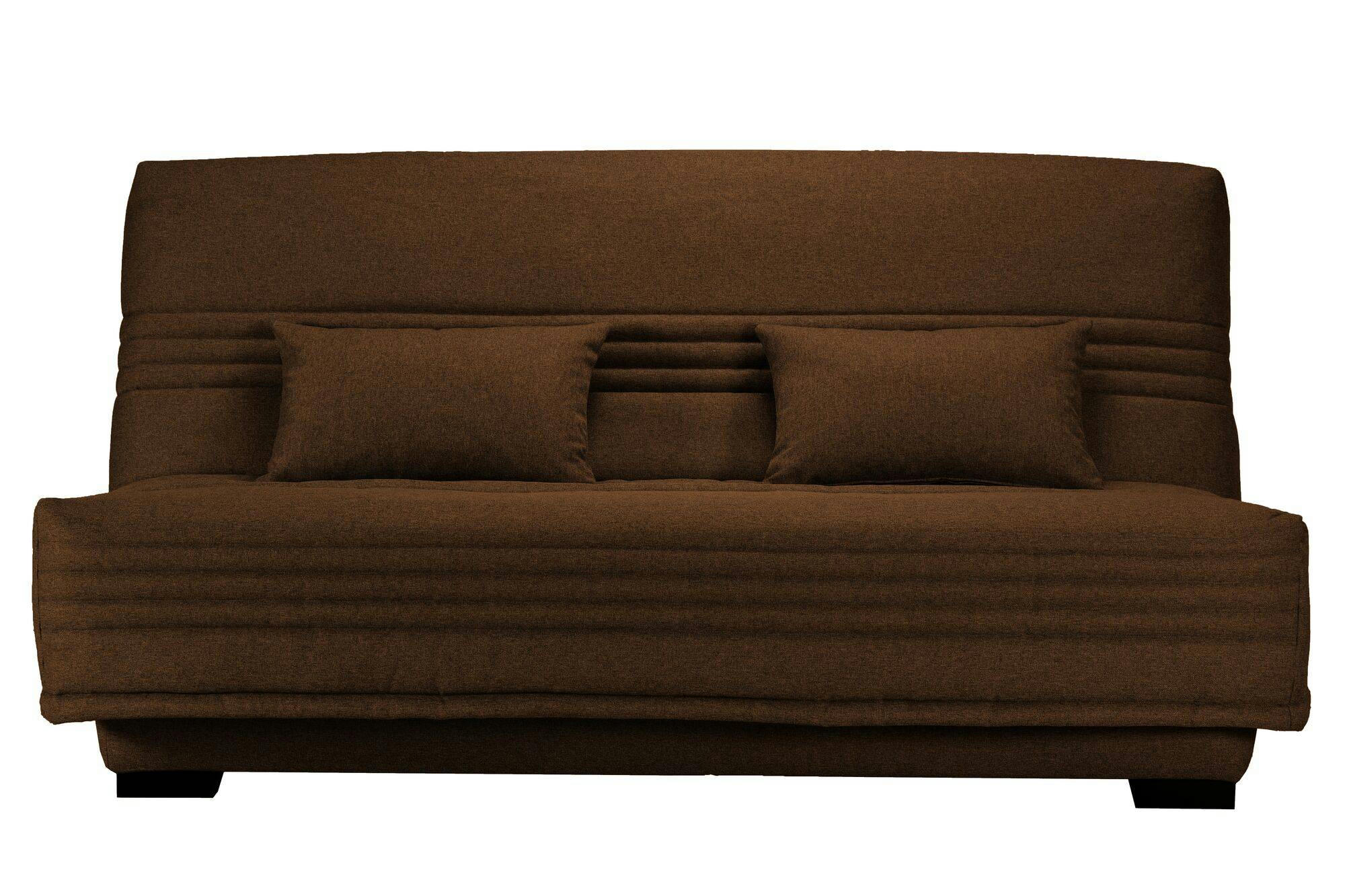 GUIDEL - Banquette clic-clac, matelas 17 cm en tissu polyester ebène