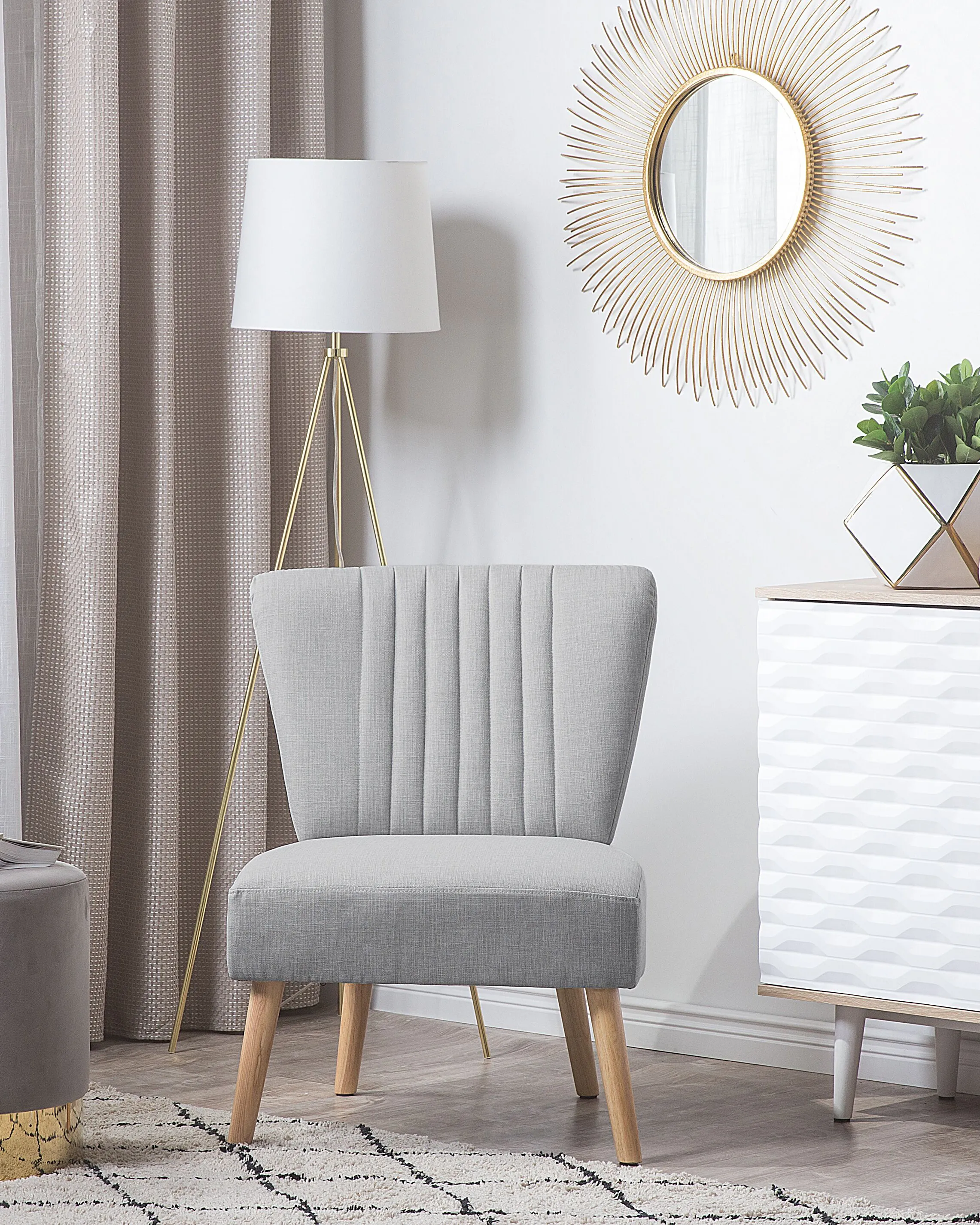 Armchair VAASA Fabric Light Grey