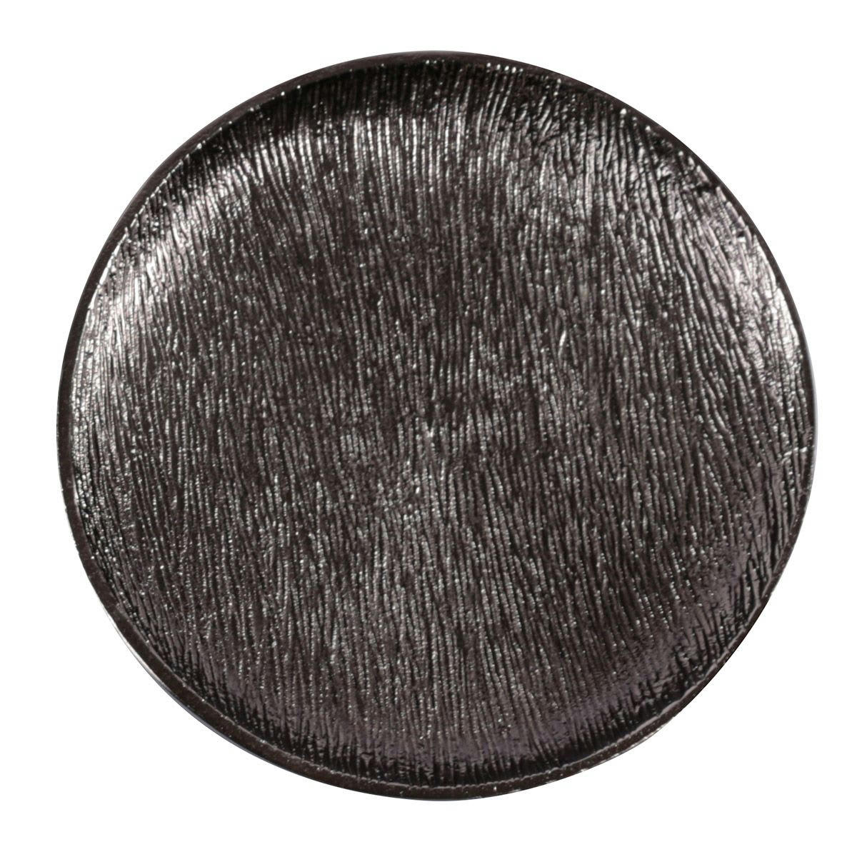 STEEL - Assiette décorative en métal Ø29cm noire