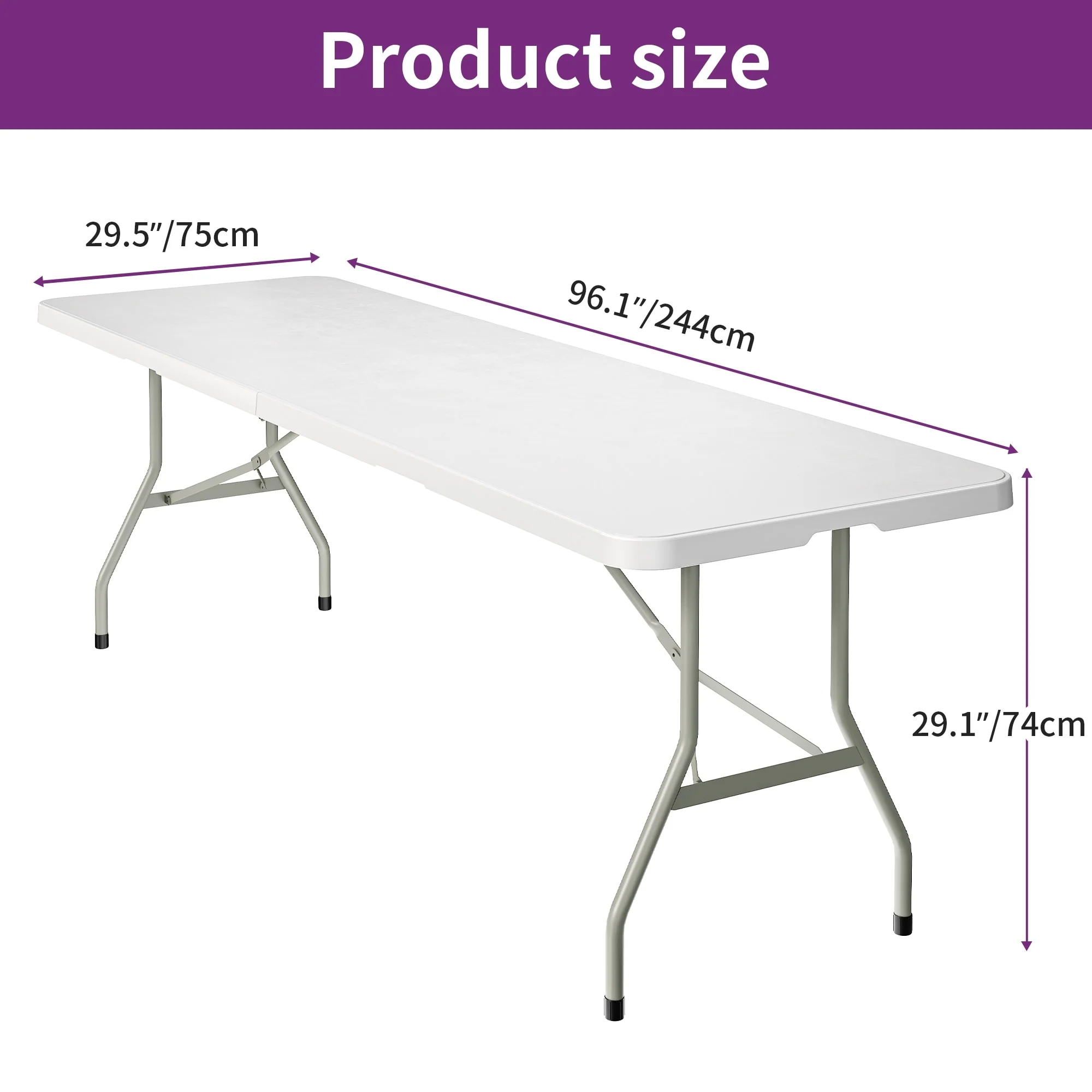 Moasis 8FT HDPE Folding Patio Dining Table