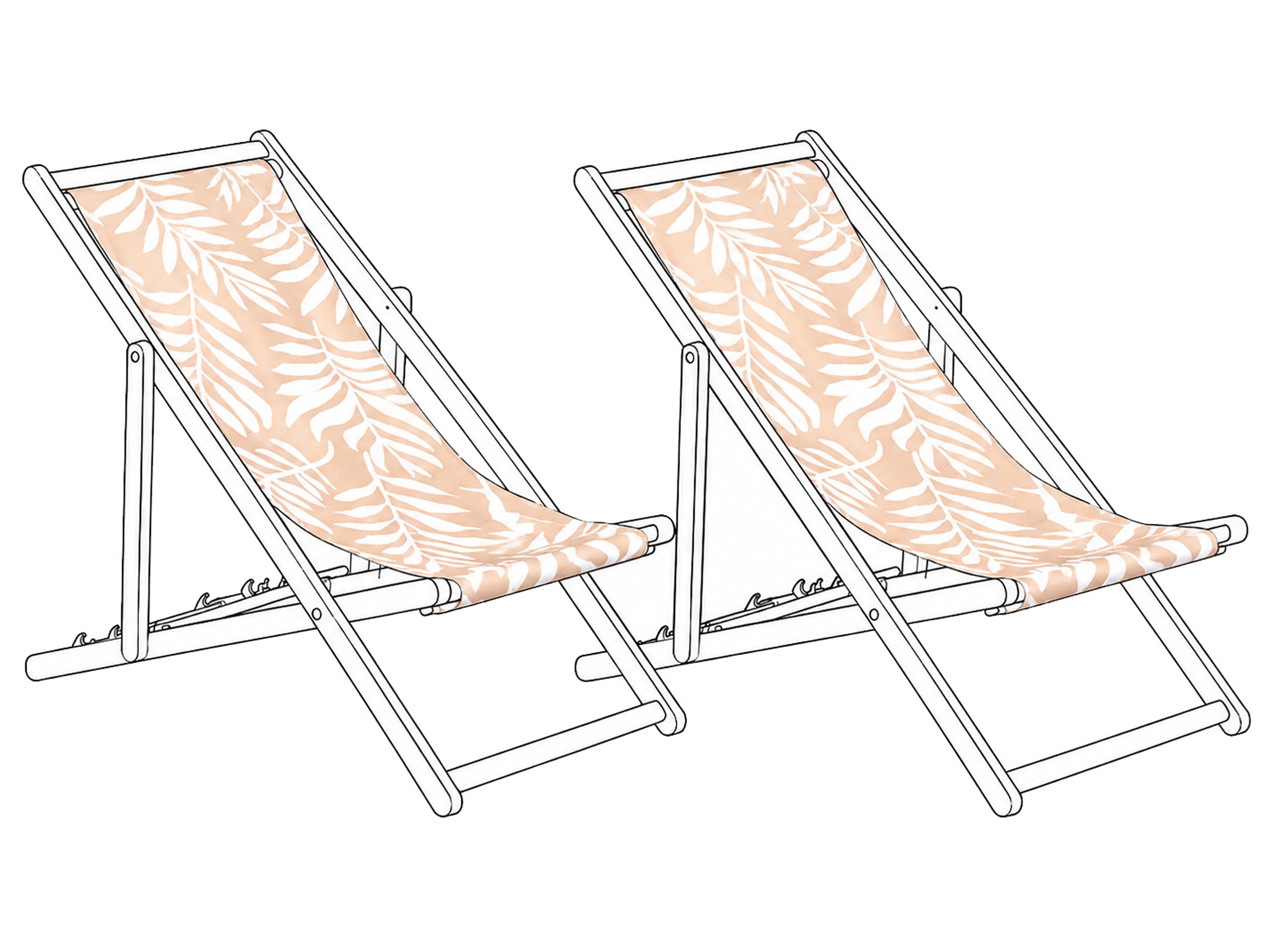 Set of 2 Sun Lounger Replacement Fabrics ANZIO/AVELLINO 113 x 44 cm Beige