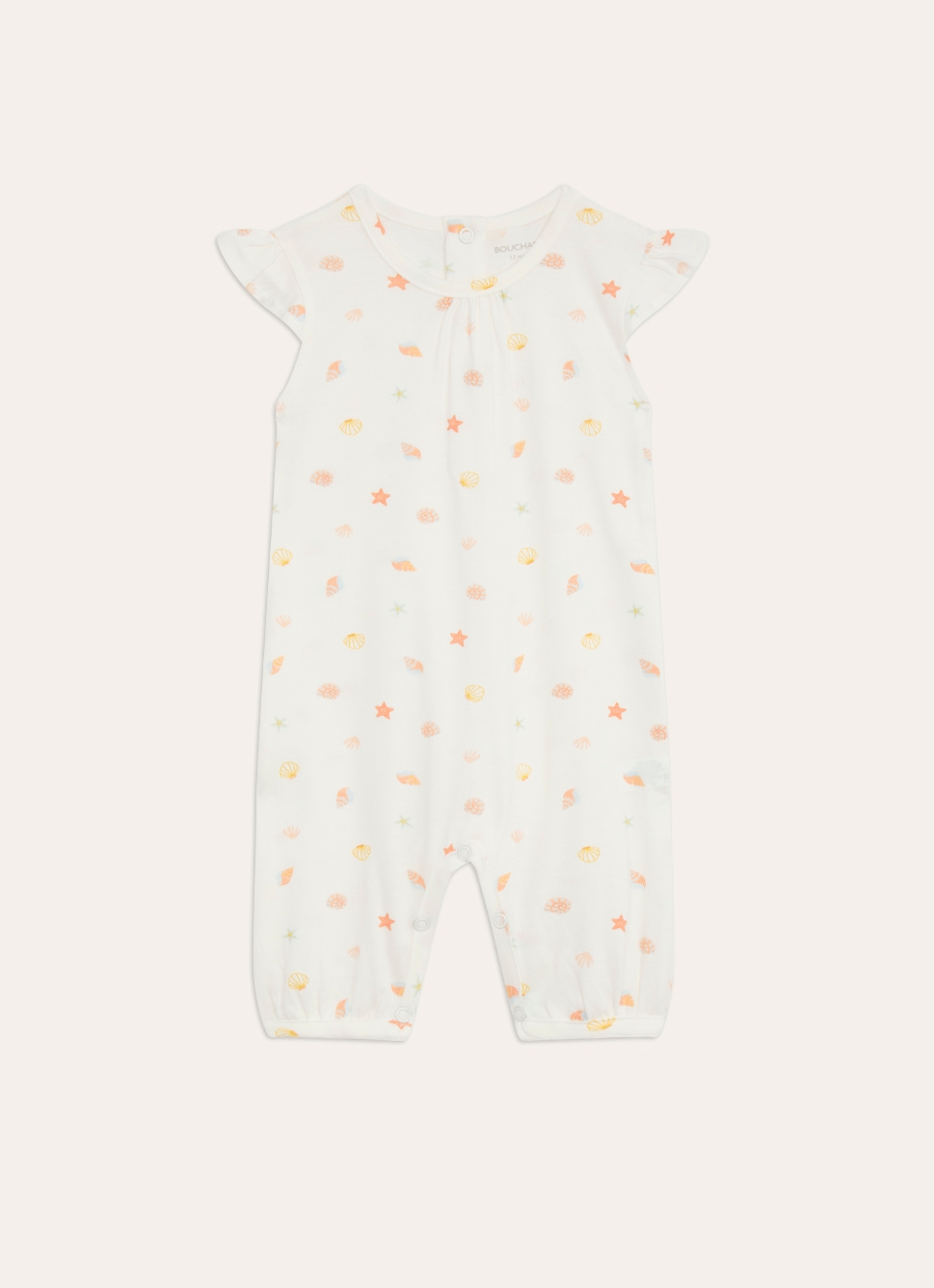 COMBISHORT EN COTON IMPRIMÉ PETITS COQUILLAGES MULTICOLORE